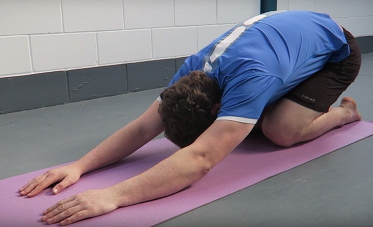 childs pose for running back pain